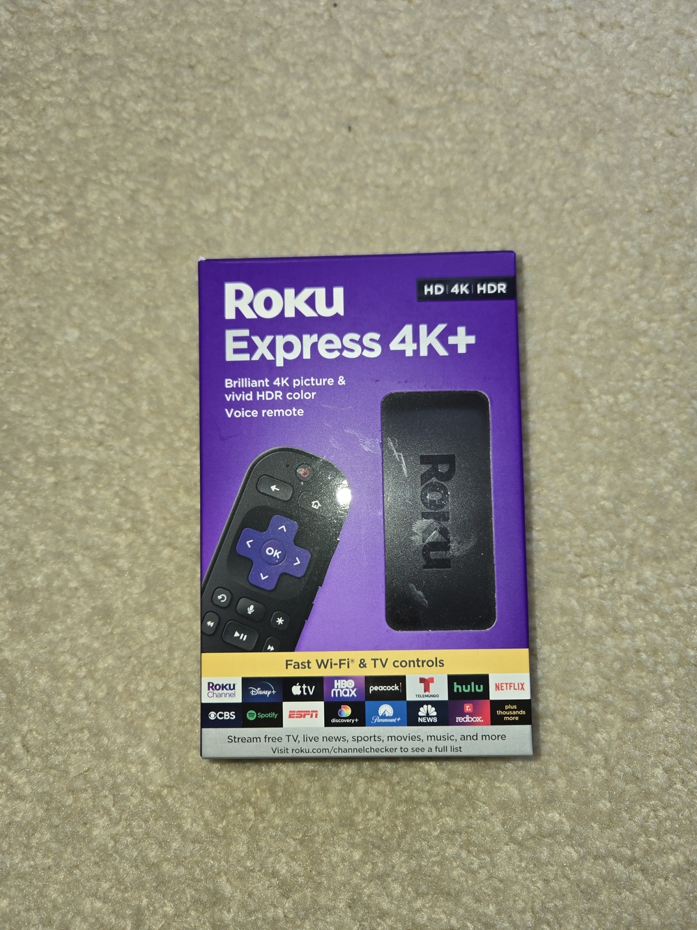Roku Express 4K+ Streaming Player - Purple